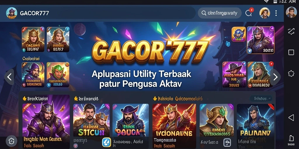Tampilan antarmuka utama GACOR777 yang sederhana dan fungsional.