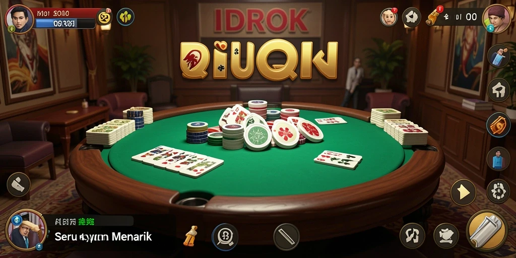 Tampilan gameplay seru dari IDROK dengan kartu QiuQiu.