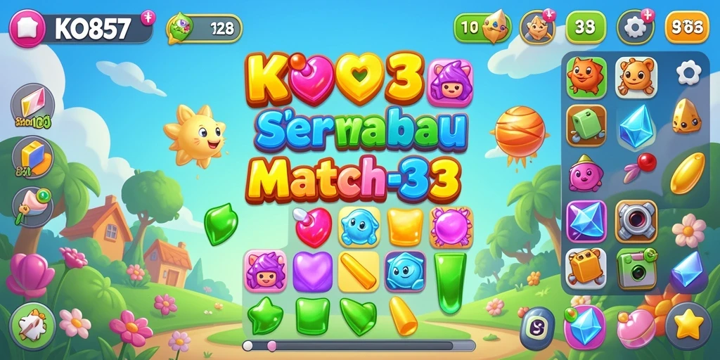 Screenshot gameplay KO857 dengan warna-warni yang menakjubkan.