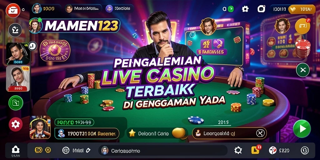Gameplay MAMEN123 yang seru dengan dealer live dan interaksi pemain.