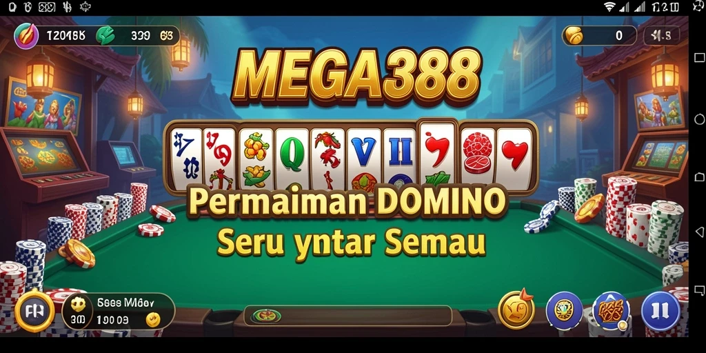 Screenshot permainan MEGA388 menampilkan aksi seru dalam bermain Domino.
