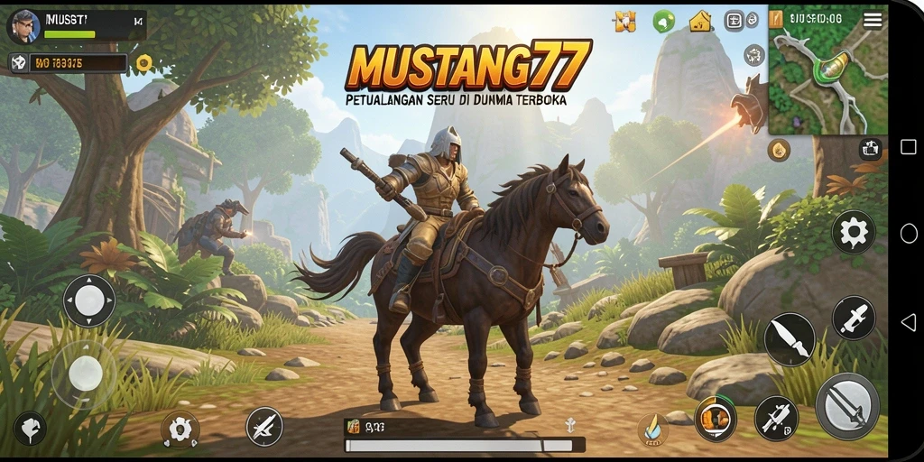 Menampilkan gameplay seru dalam dunia terbuka MUSTANG77.