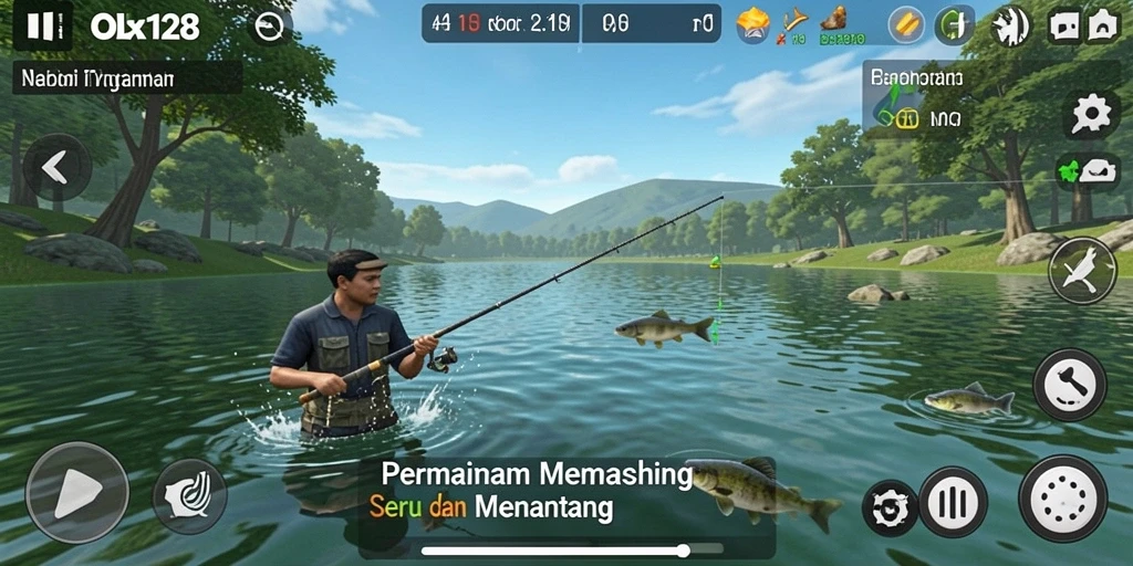 Tangkapan ikan besar dalam gameplay OLX128 yang menegangkan.