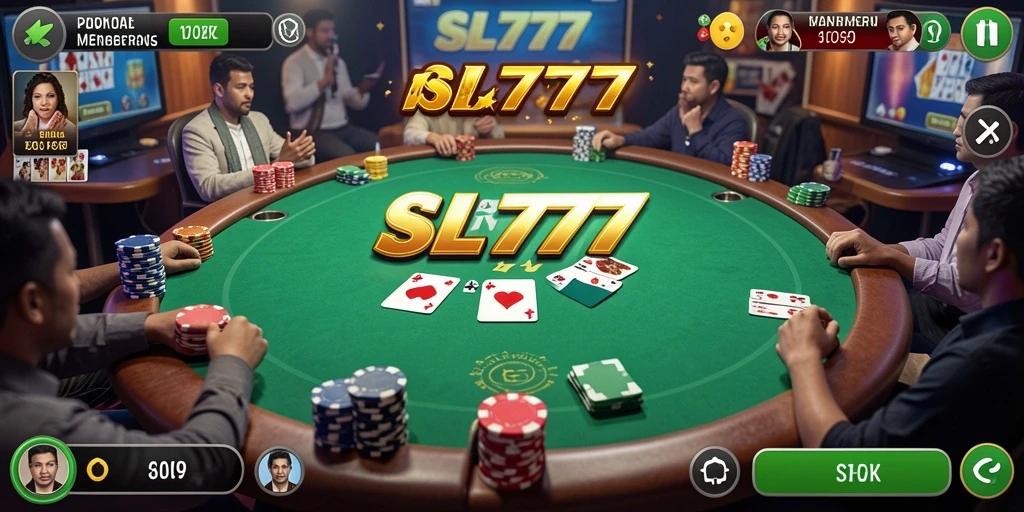 Gambar menampilkan suasana seru permainan Poker di SL777.