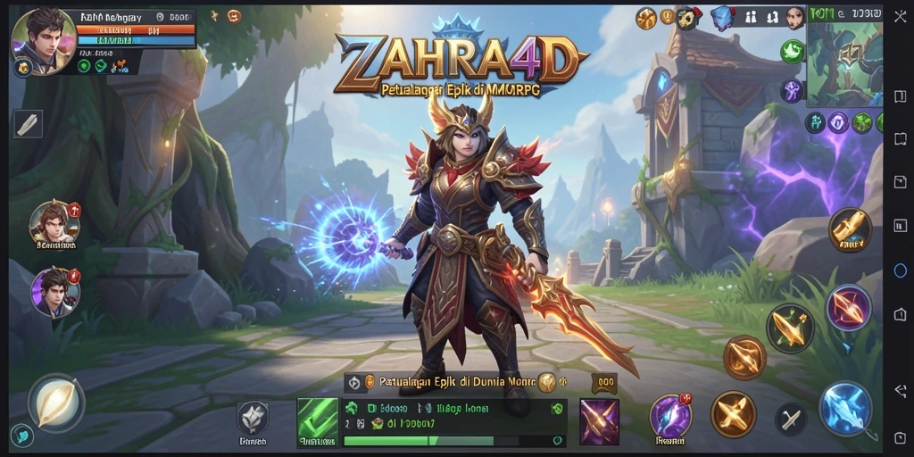 Tangkapan layar menampilkan aksi seru dalam gameplay <strong>ZAHRA4D</strong> di dunia MMORPG.